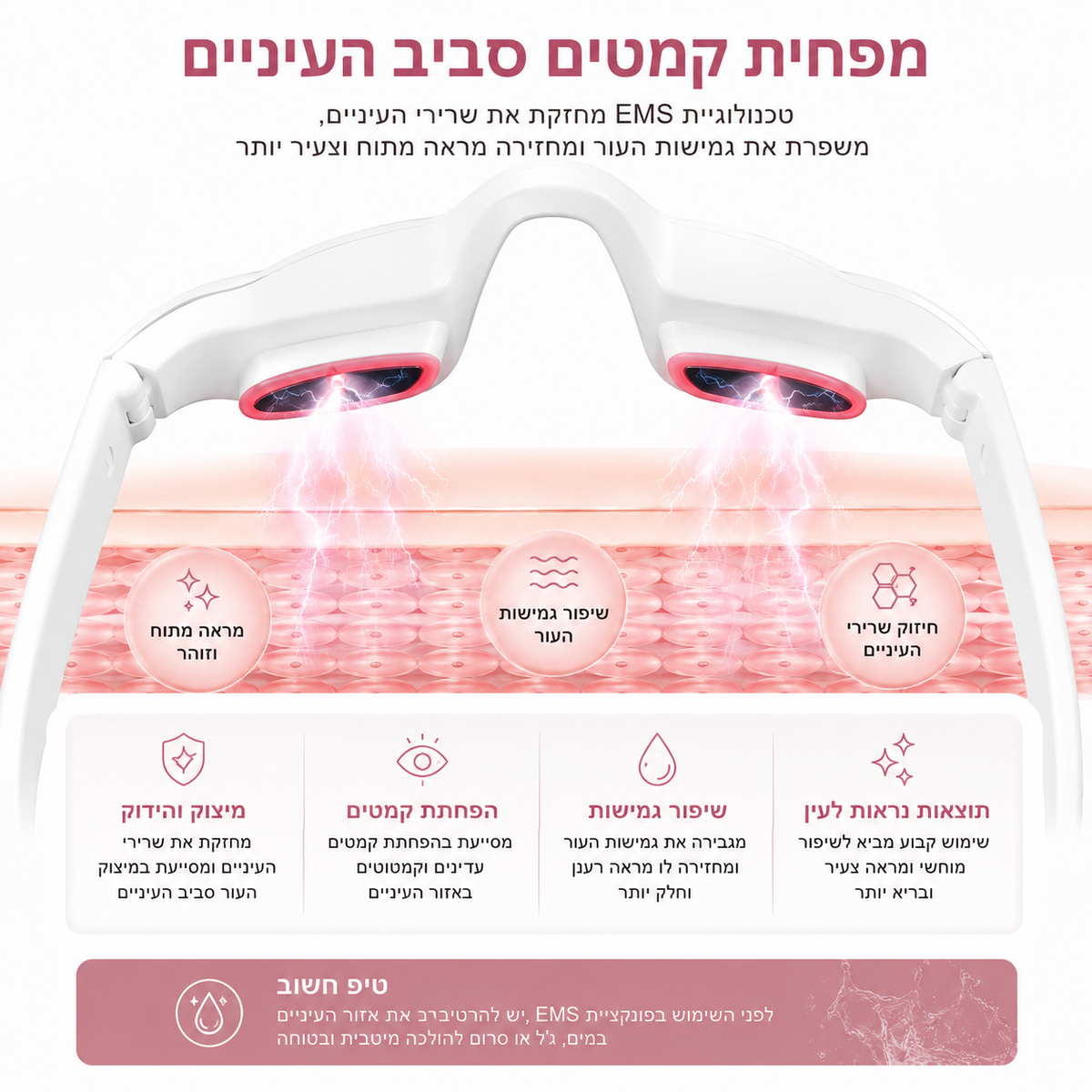 אור אדום + EMS משקפי טיפול חכם לעיניים